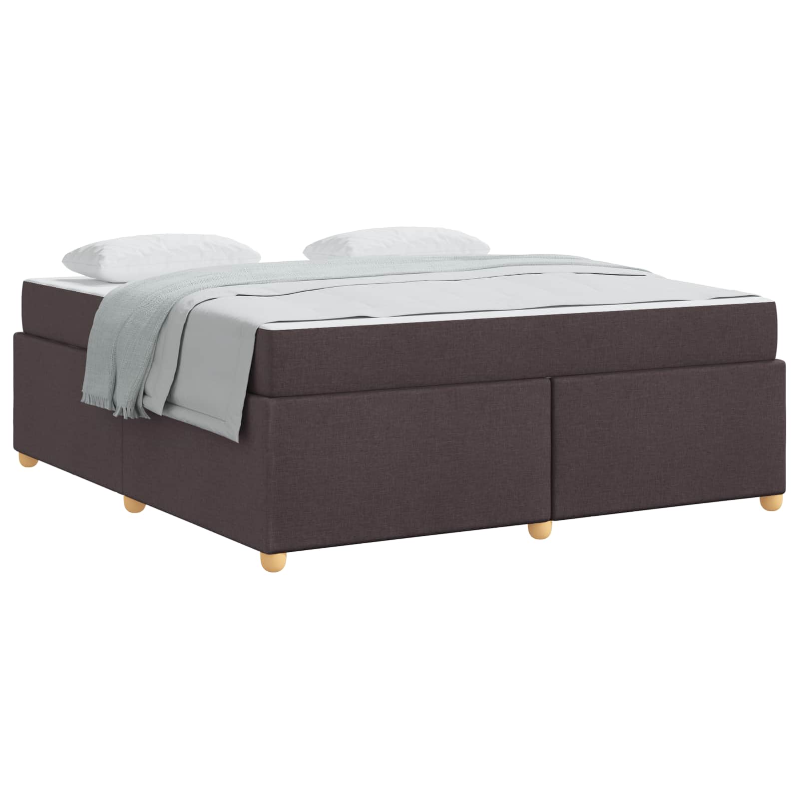vidaXL Ramka łóżka z materacem Ciemny brąz 180 x 200 cm tkanina
