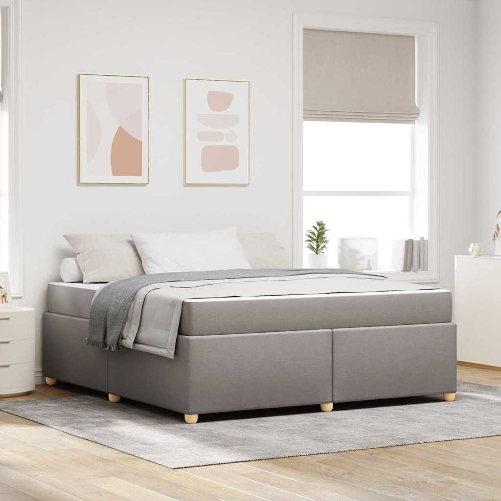 vidaXL Ramka łóżka z materacem Ciemnoszary 180 x 200 cm tkanina