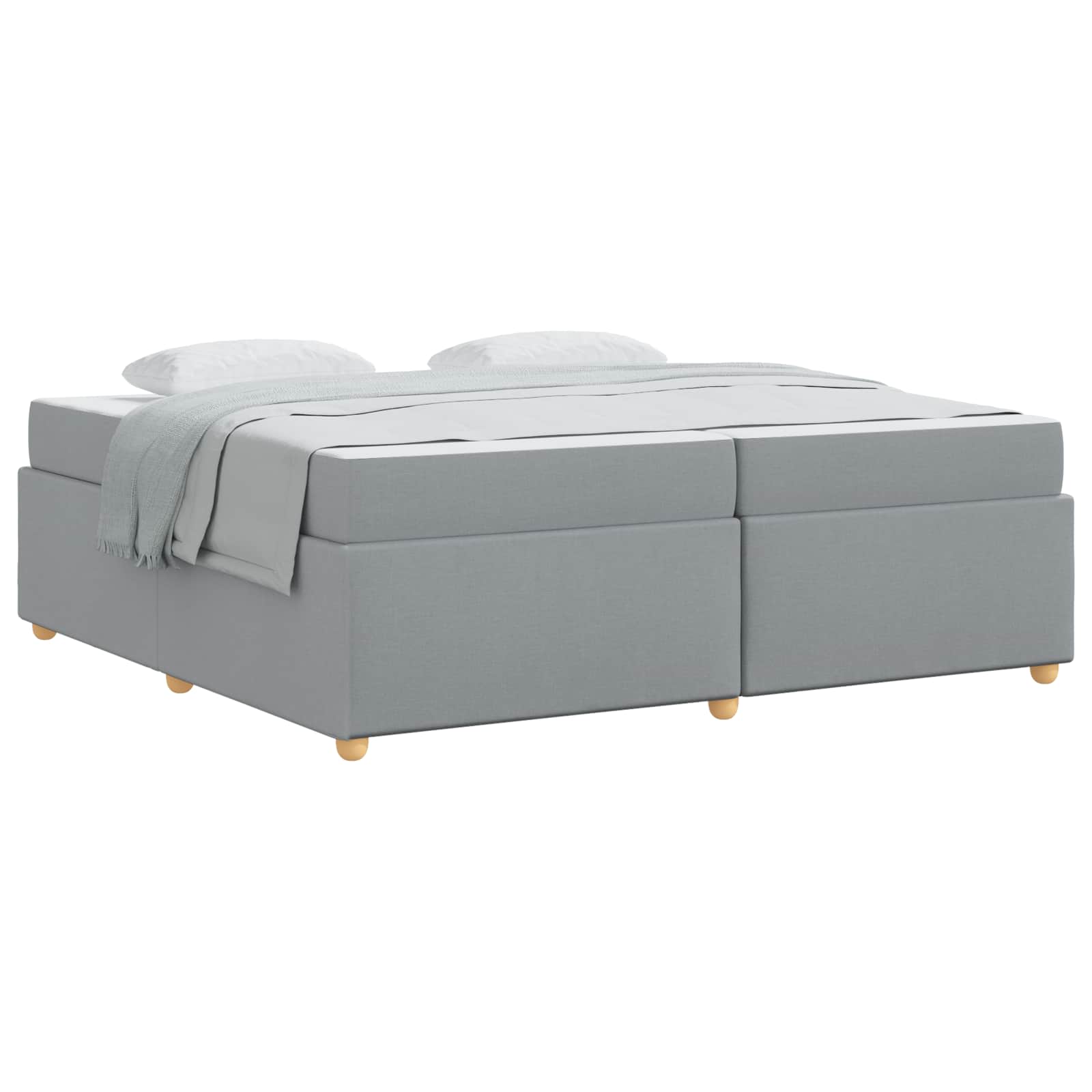vidaXL Ramka łóżka z materacem Jasnoszary 200 x 200 cm tkanina