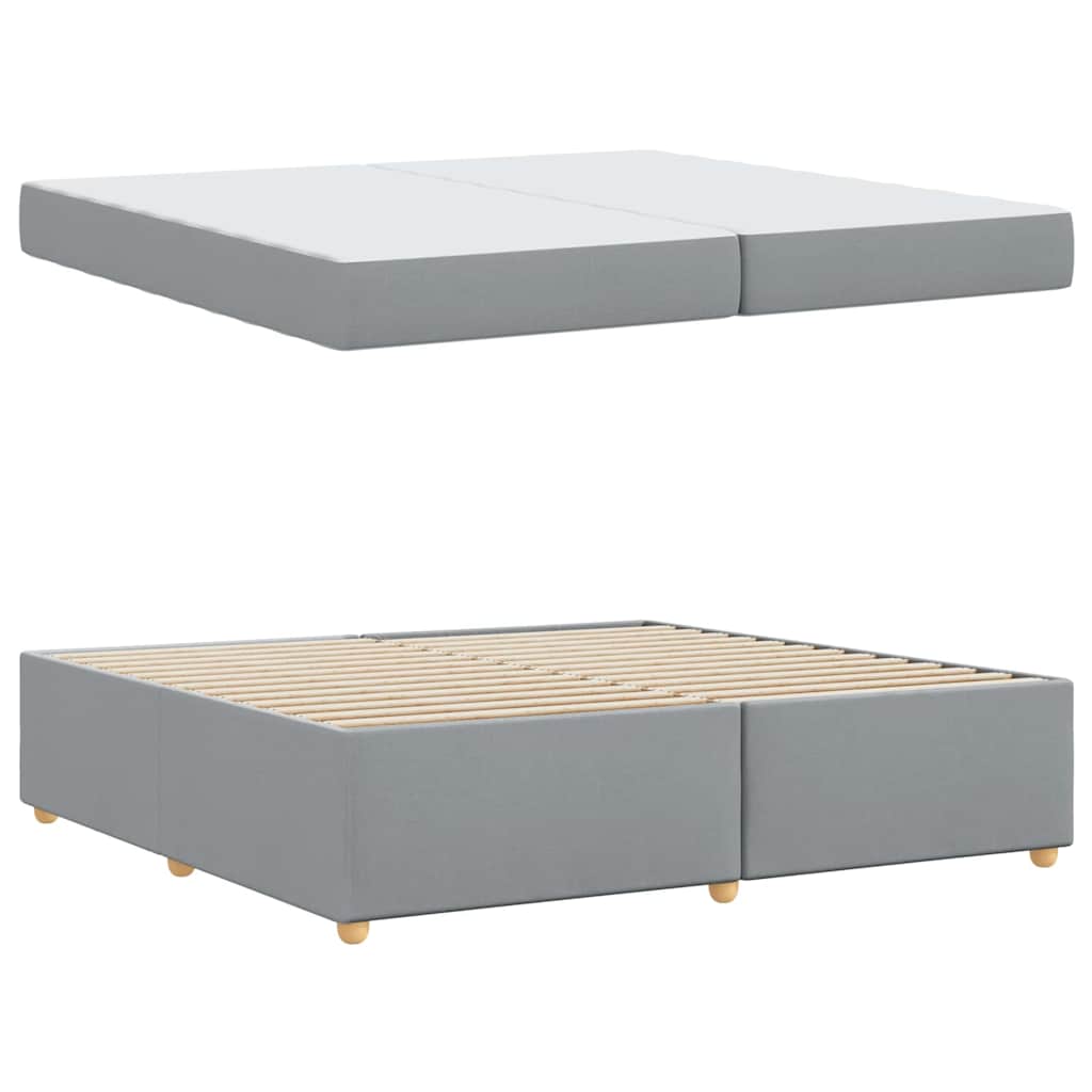 vidaXL Ramka łóżka z materacem Jasnoszary 200 x 200 cm tkanina