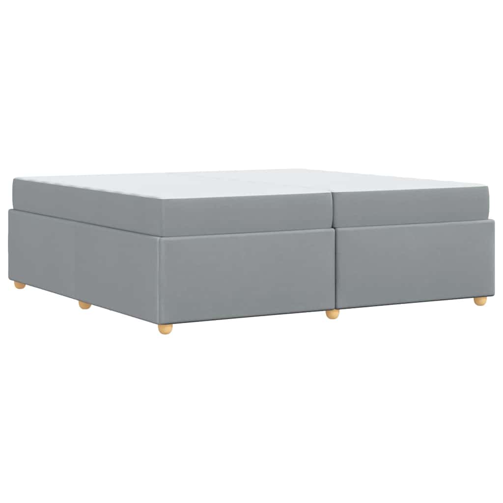 vidaXL Ramka łóżka z materacem Jasnoszary 200 x 200 cm tkanina