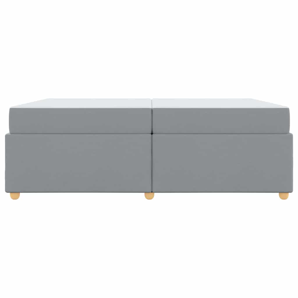 vidaXL Ramka łóżka z materacem Jasnoszary 200 x 200 cm tkanina
