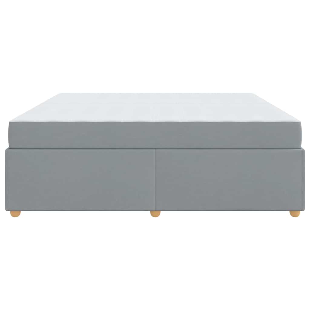 vidaXL Ramka łóżka z materacem Jasnoszary 200 x 200 cm tkanina