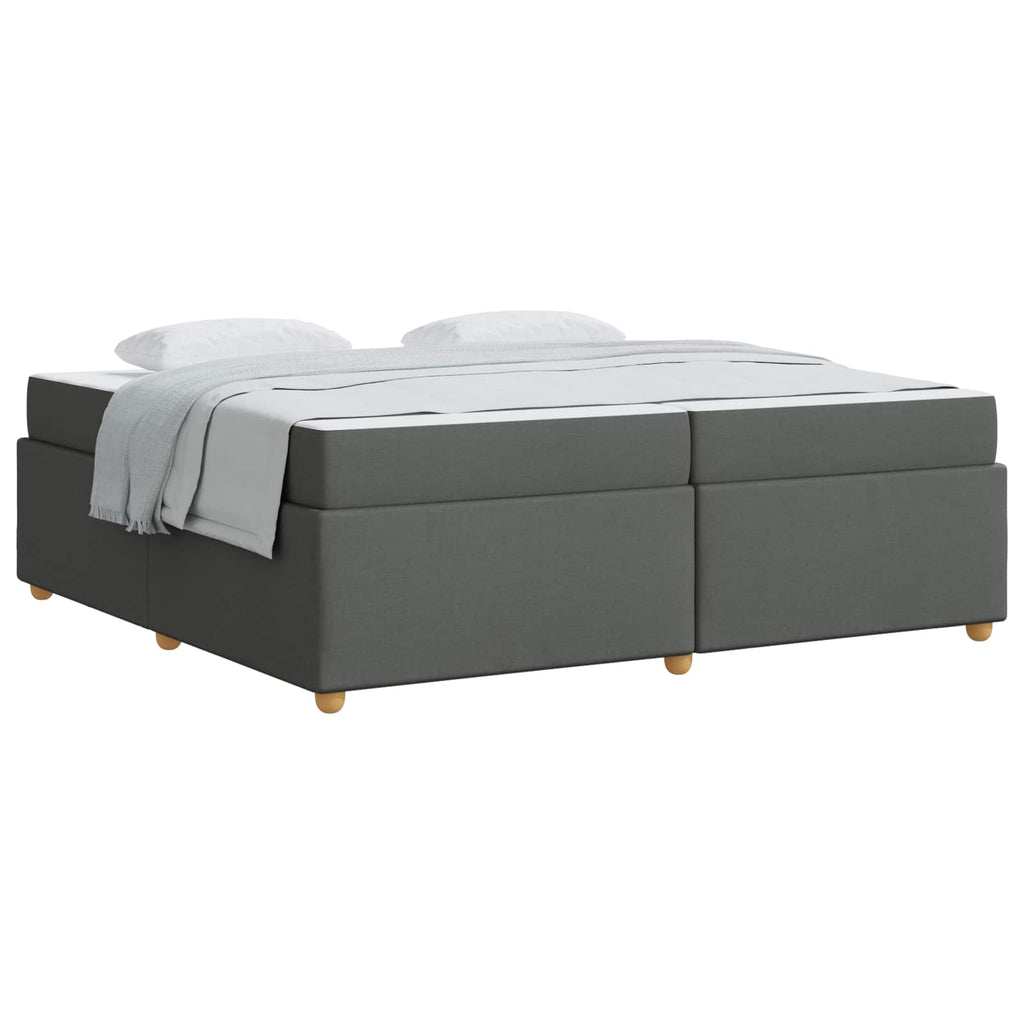 vidaXL Ramka łóżka z materacem Ciemnoszary 200 x 200 cm tkanina