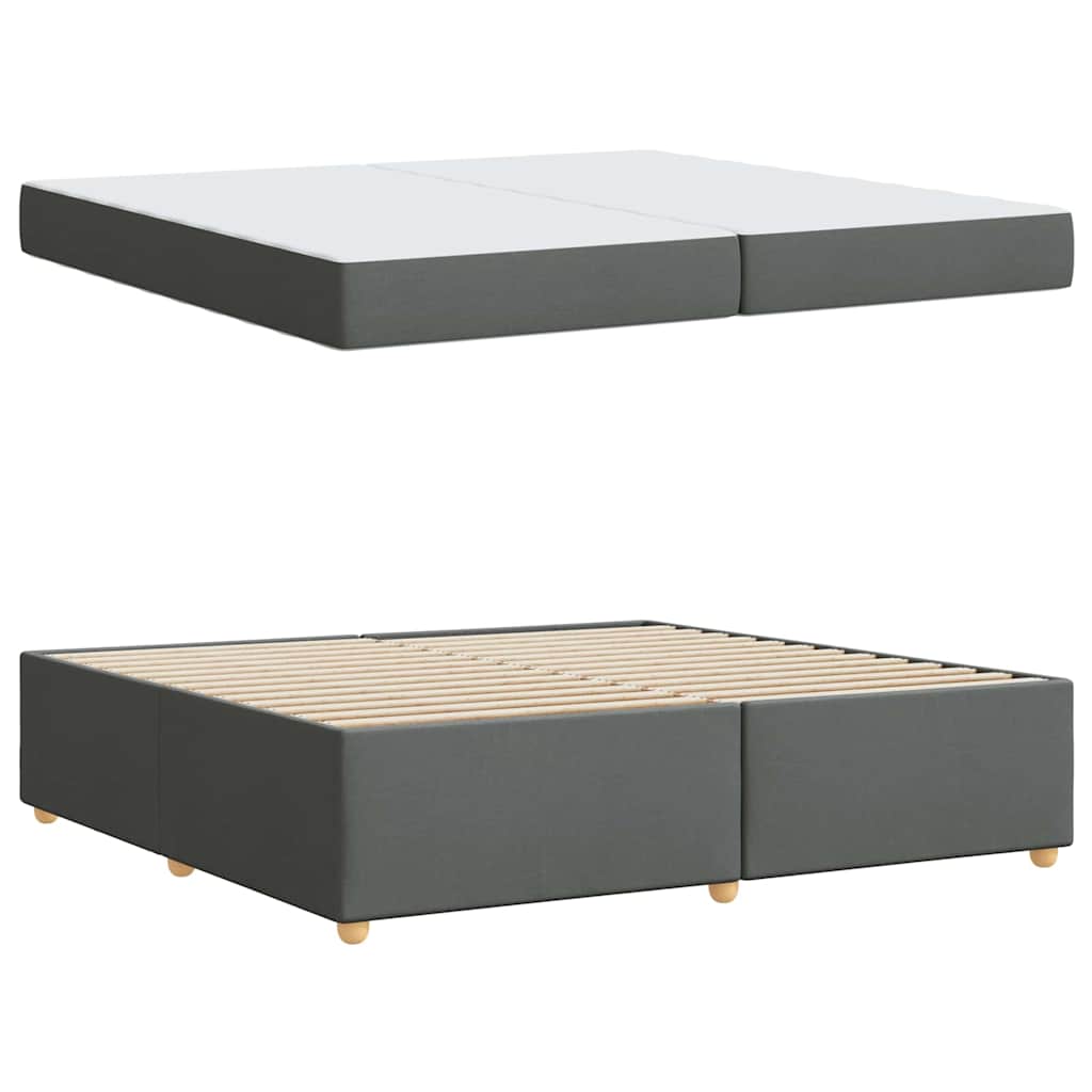 vidaXL Ramka łóżka z materacem Ciemnoszary 200 x 200 cm tkanina