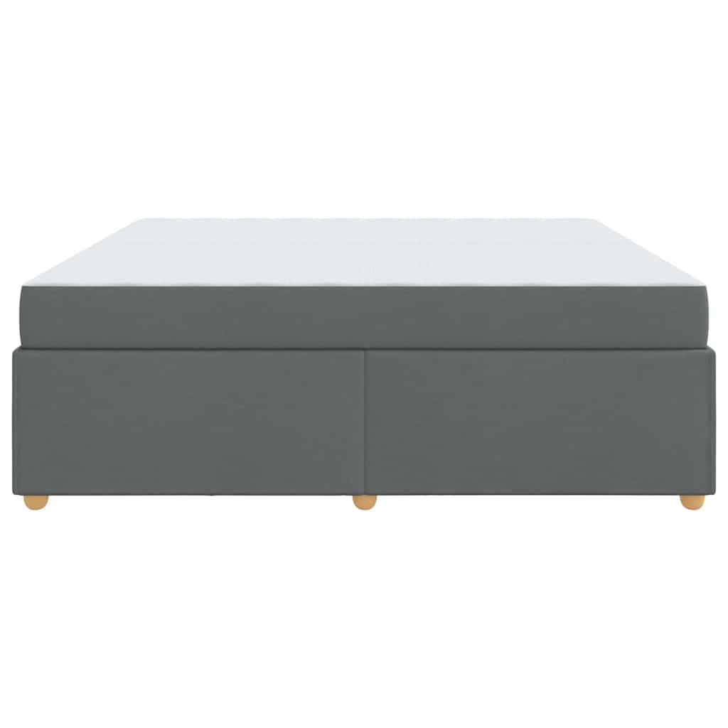 vidaXL Ramka łóżka z materacem Ciemnoszary 200 x 200 cm tkanina