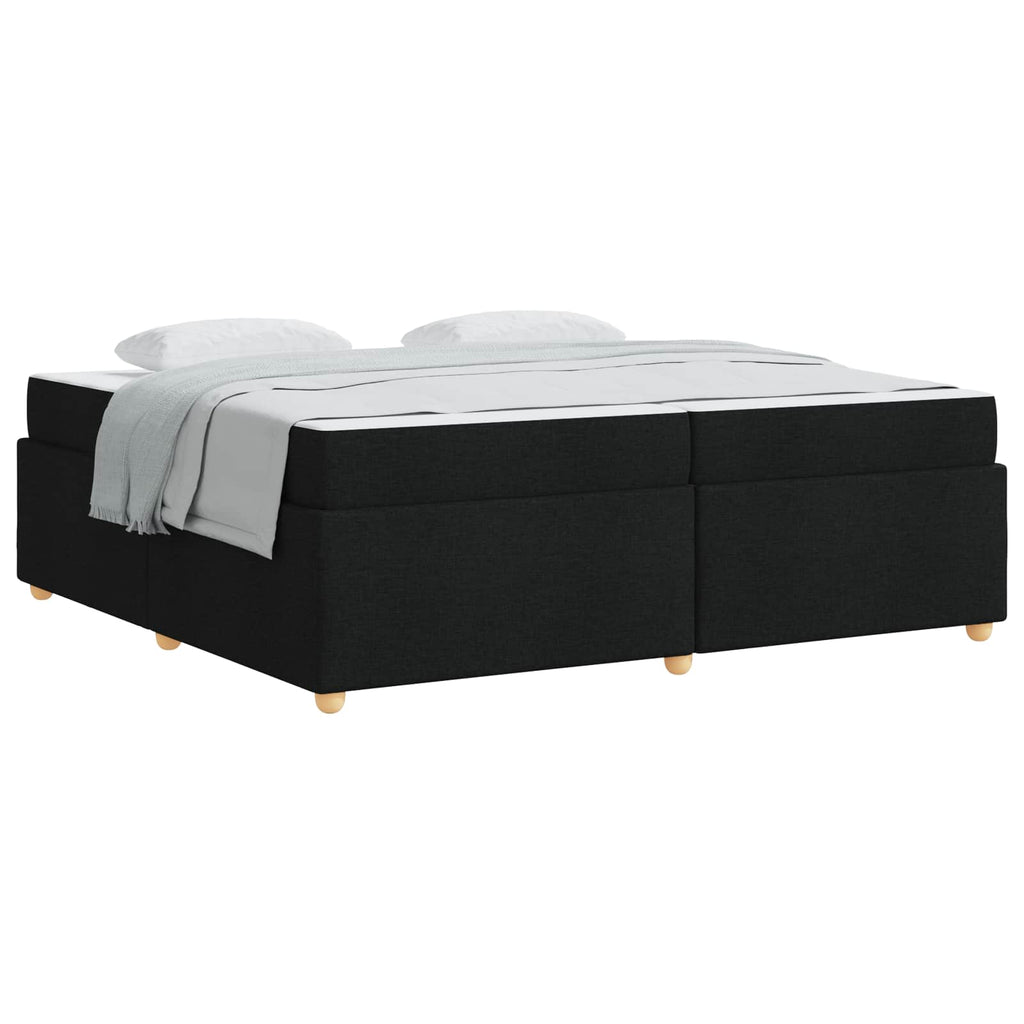 vidaXL Ramka łóżka z materacem Czarny 200 x 200 cm tkanina
