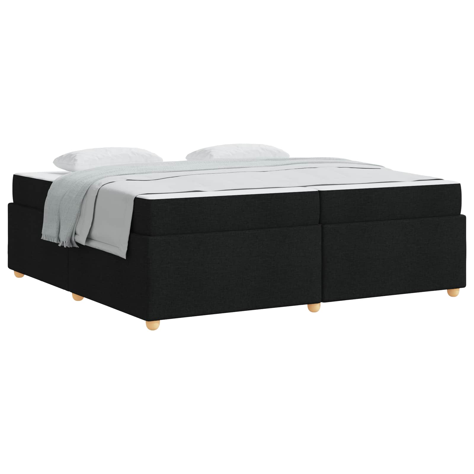 vidaXL Ramka łóżka z materacem Czarny 200 x 200 cm tkanina