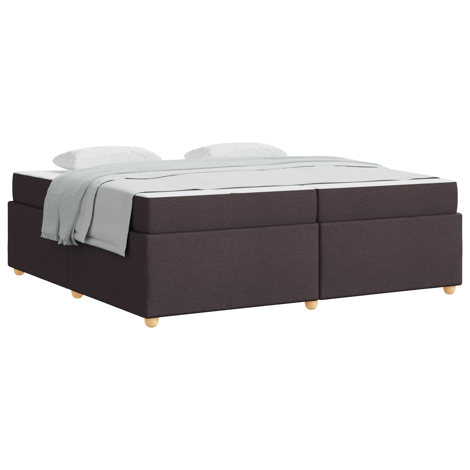 vidaXL Ramka łóżka z materacem Ciemny brąz 200 x 200 cm tkanina