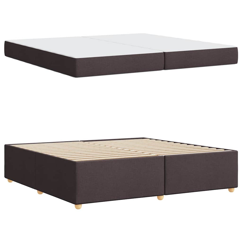 vidaXL Ramka łóżka z materacem Ciemny brąz 200 x 200 cm tkanina