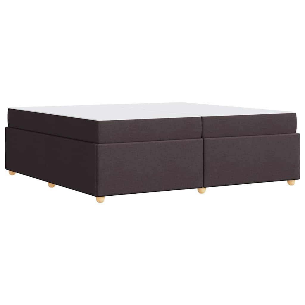 vidaXL Ramka łóżka z materacem Ciemny brąz 200 x 200 cm tkanina