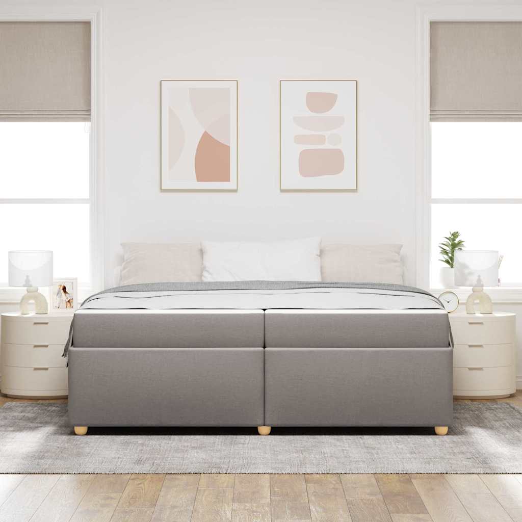 vidaXL Ramka łóżka z materacem Ciemnoszary 200 x 200 cm tkanina