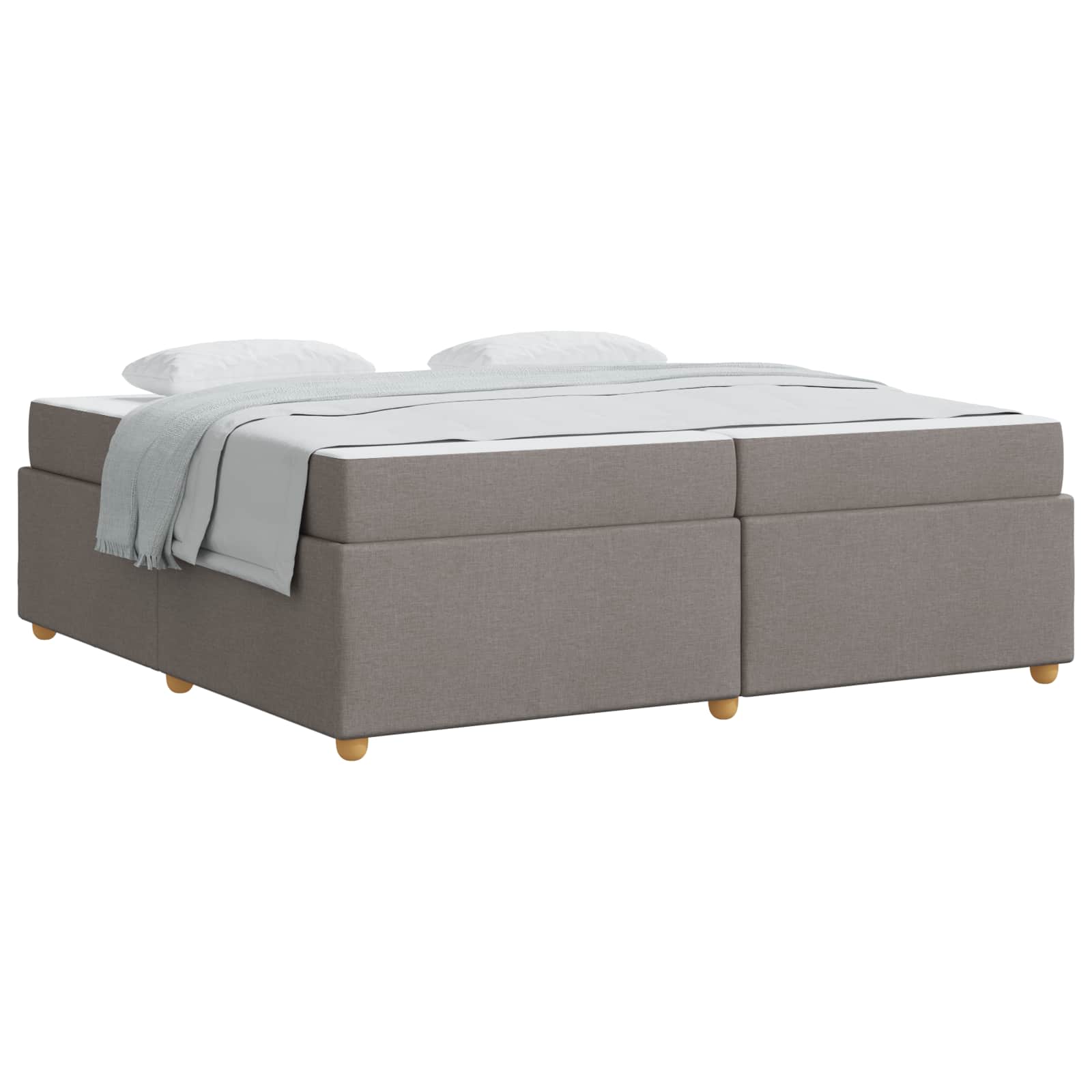 vidaXL Ramka łóżka z materacem Ciemnoszary 200 x 200 cm tkanina