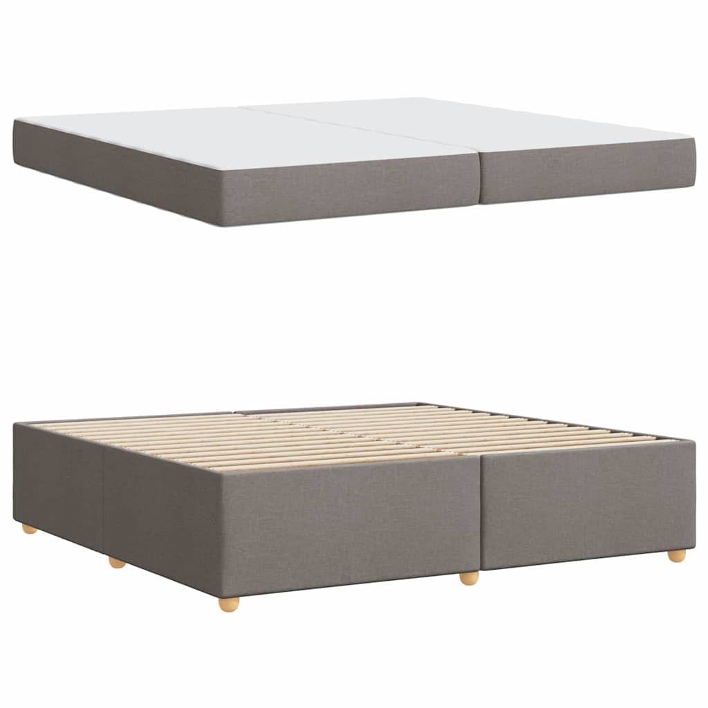 vidaXL Ramka łóżka z materacem Ciemnoszary 200 x 200 cm tkanina