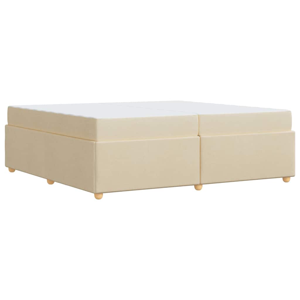 vidaXL Ramka łóżka z materacem Kremowy 200 x 200 cm tkanina