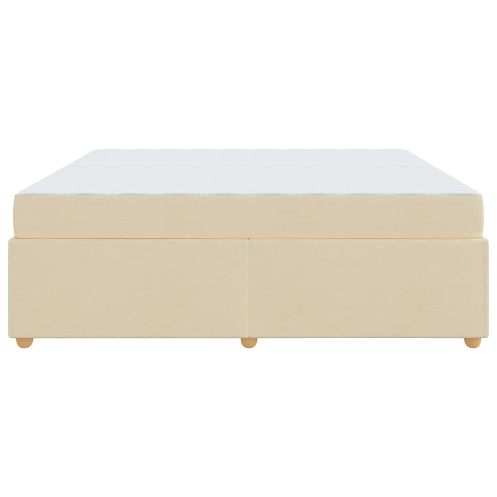 vidaXL Ramka łóżka z materacem Kremowy 200 x 200 cm tkanina