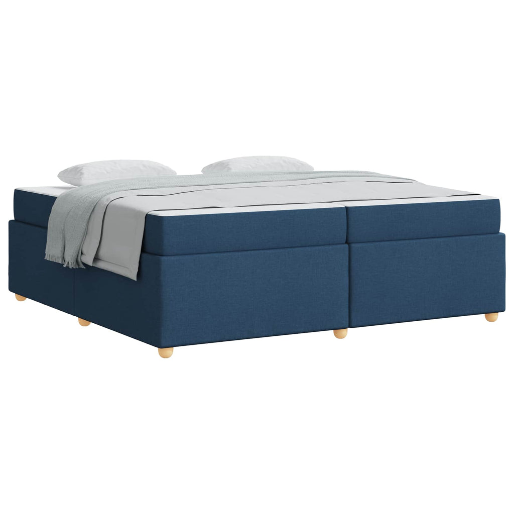 vidaXL Ramka łóżka z materacem Niebieski 200 x 200 cm tkanina