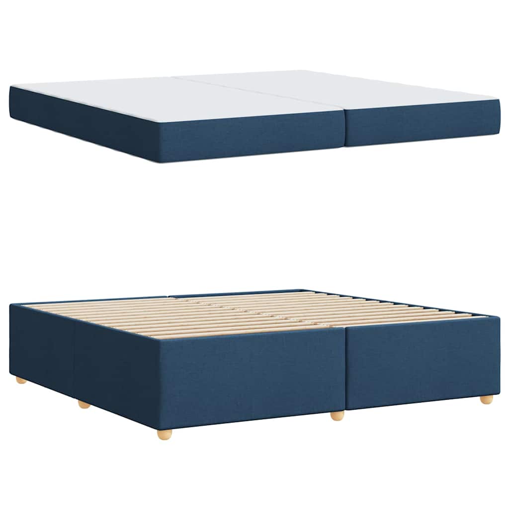 vidaXL Ramka łóżka z materacem Niebieski 200 x 200 cm tkanina