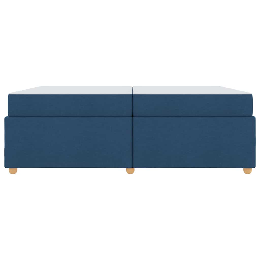 vidaXL Ramka łóżka z materacem Niebieski 200 x 200 cm tkanina
