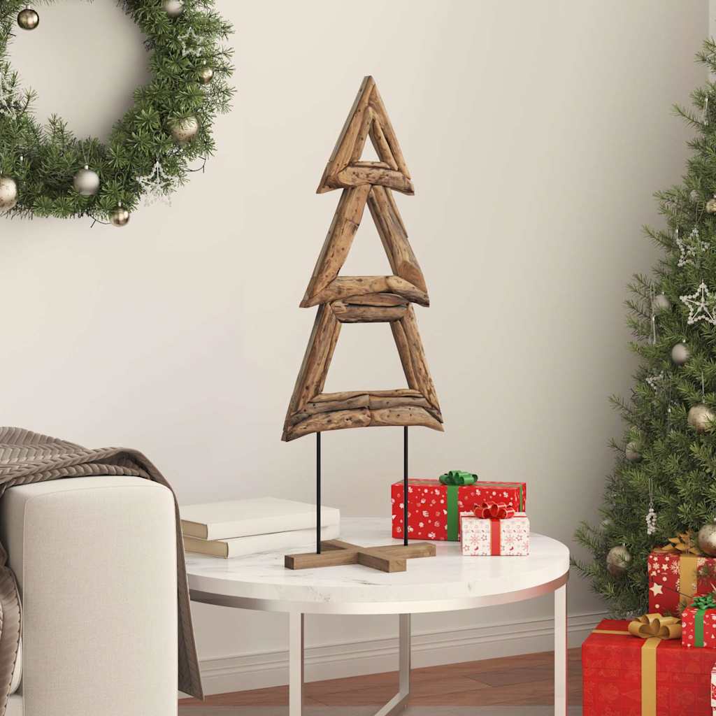 vidaXL Choinka z podstawą Brązowy 90 cm Lite drewno tekowe
