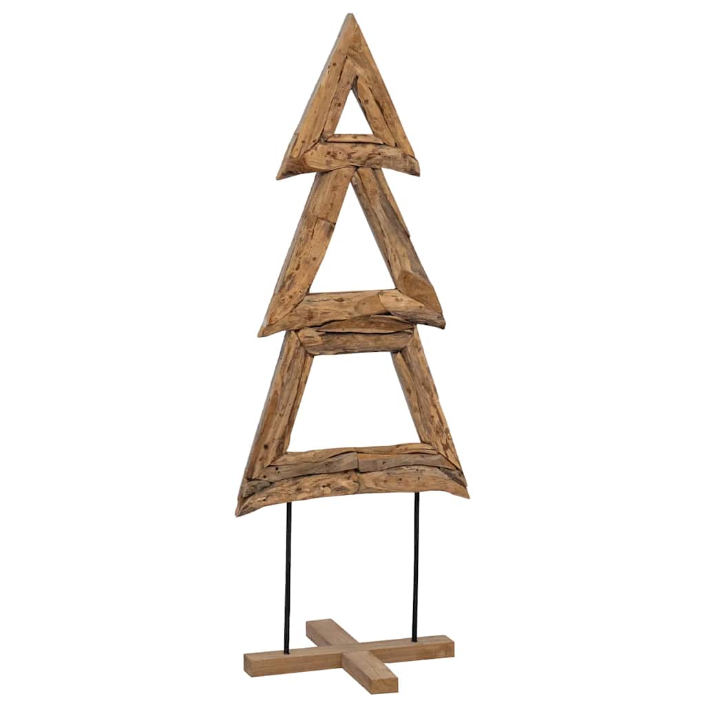 vidaXL Choinka z podstawą Brązowy 90 cm Lite drewno tekowe