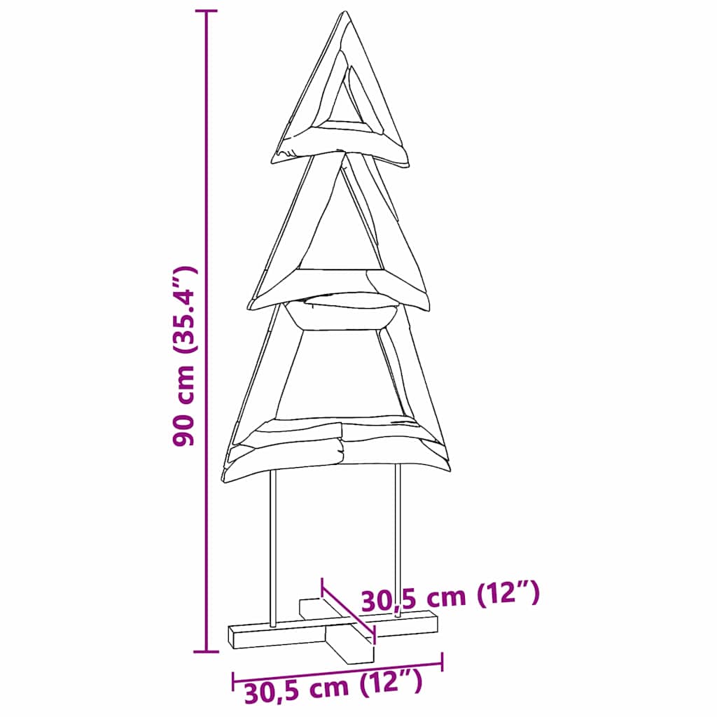 vidaXL Choinka z podstawą Brązowy 90 cm Lite drewno tekowe