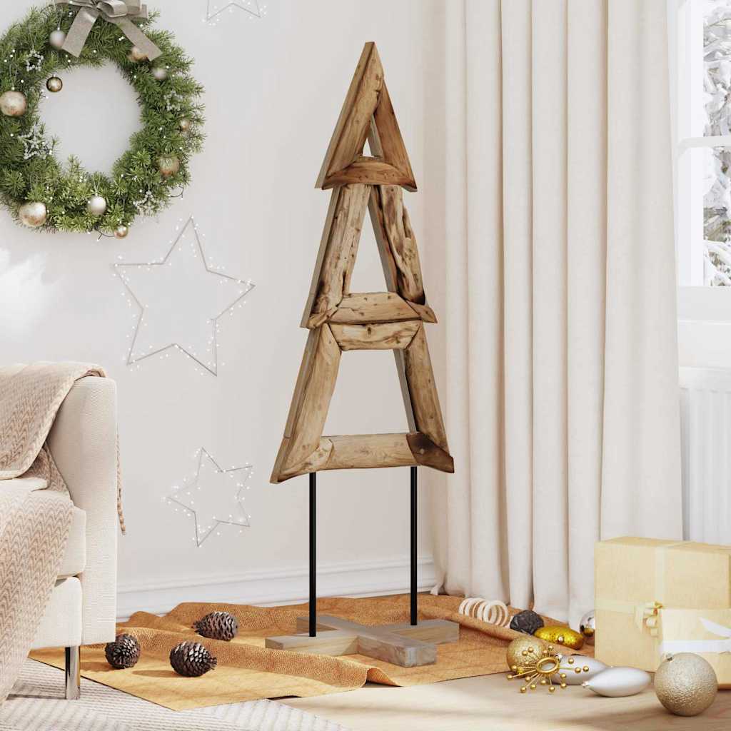 vidaXL Choinka z podstawą Brązowy 120 cm Lite drewno tekowe