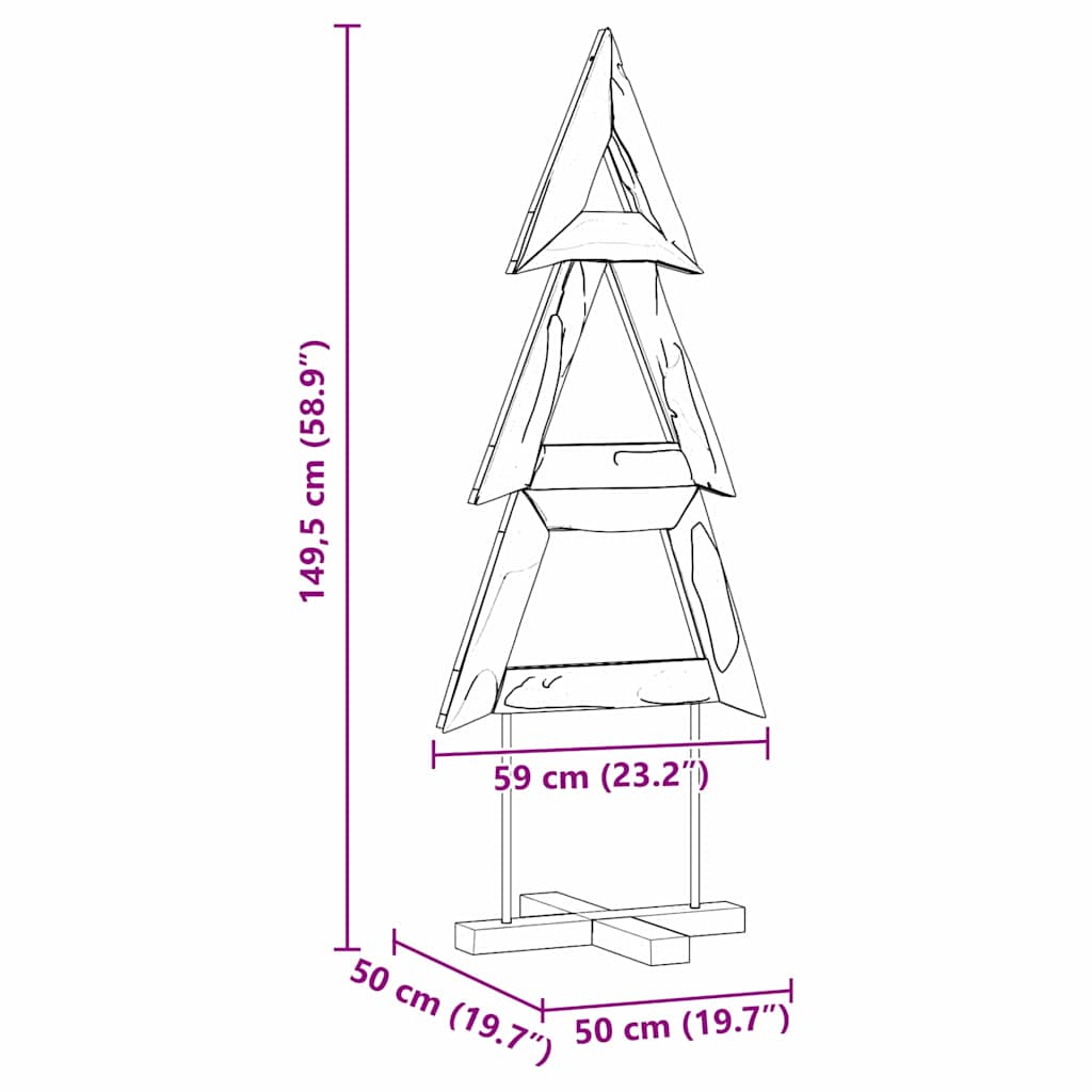 vidaXL Choinka z podstawą Brązowy 149,5 cm Lite drewno tekowe