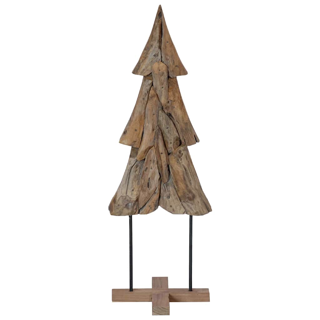 vidaXL Choinka z podstawą Brązowy 121 cm Lite drewno tekowe