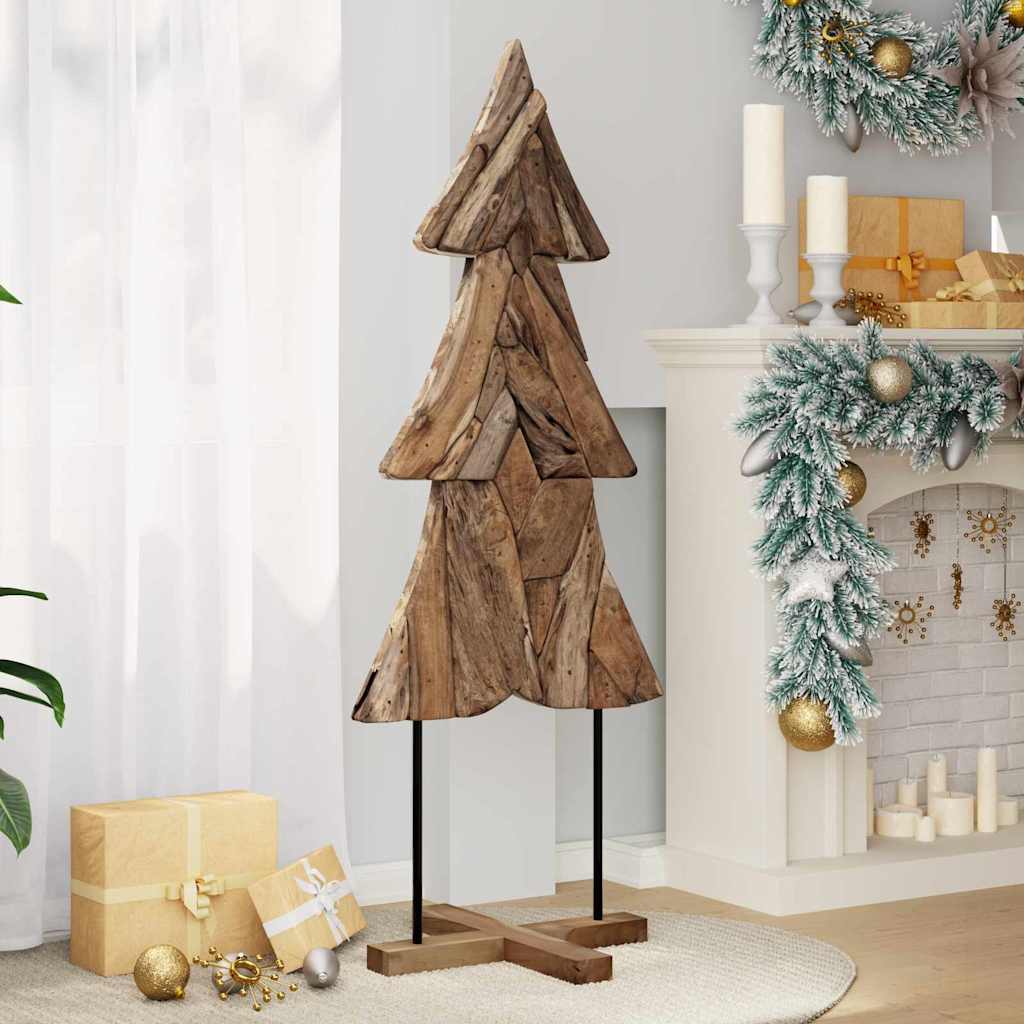 vidaXL Choinka z podstawą Brązowy 151 cm Lite drewno tekowe