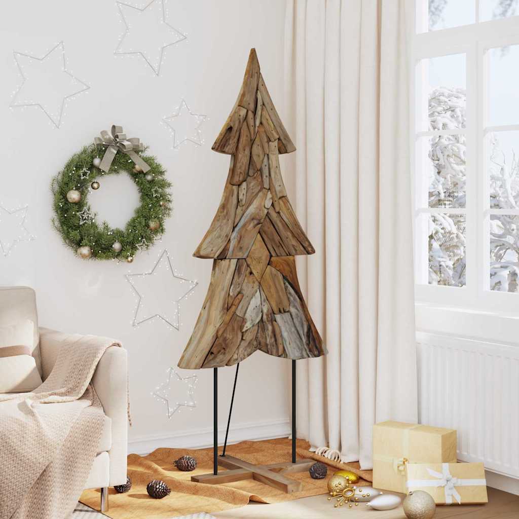 vidaXL Choinka z podstawą Brązowy 181,5 cm Lite drewno tekowe