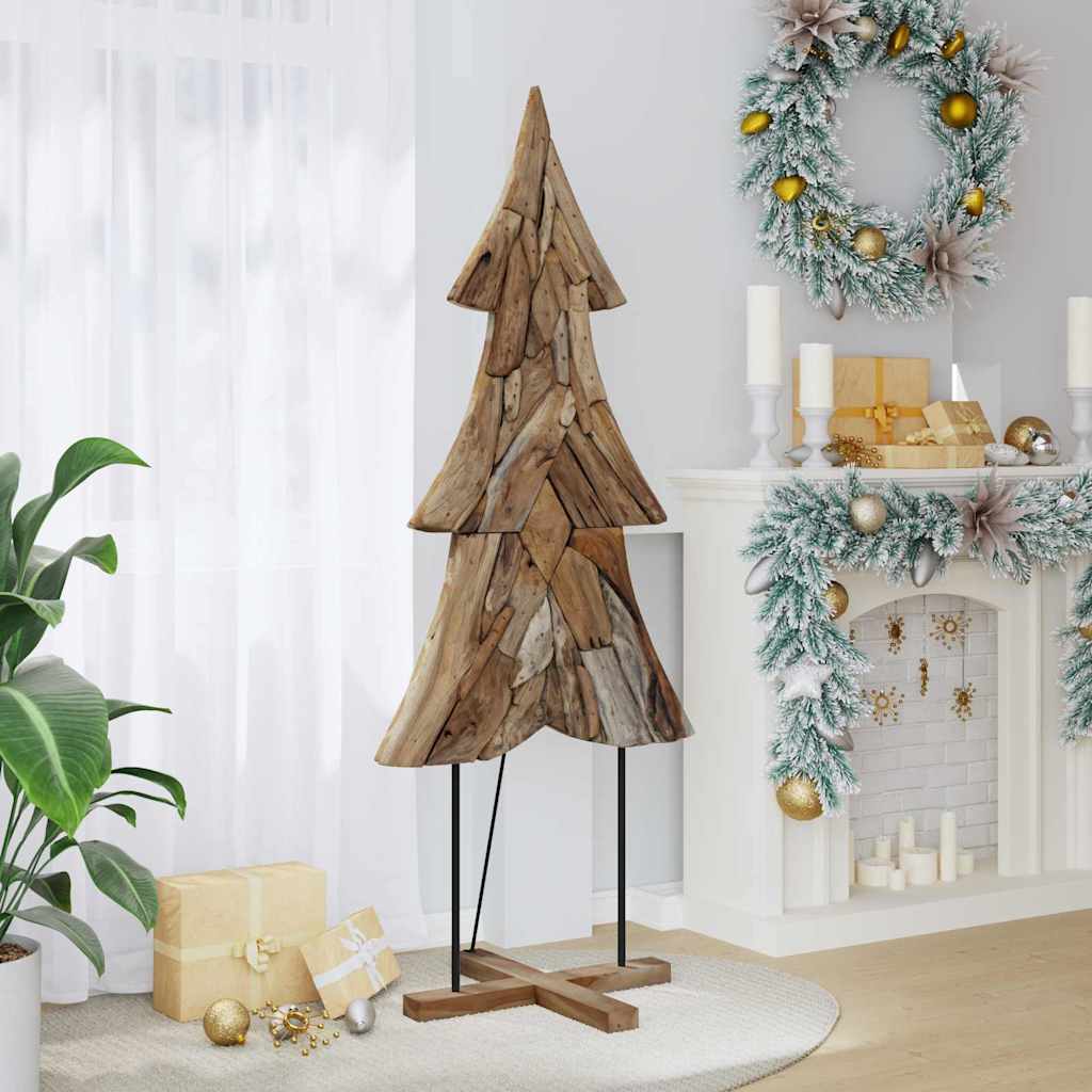 vidaXL Choinka z podstawą Brązowy 181,5 cm Lite drewno tekowe