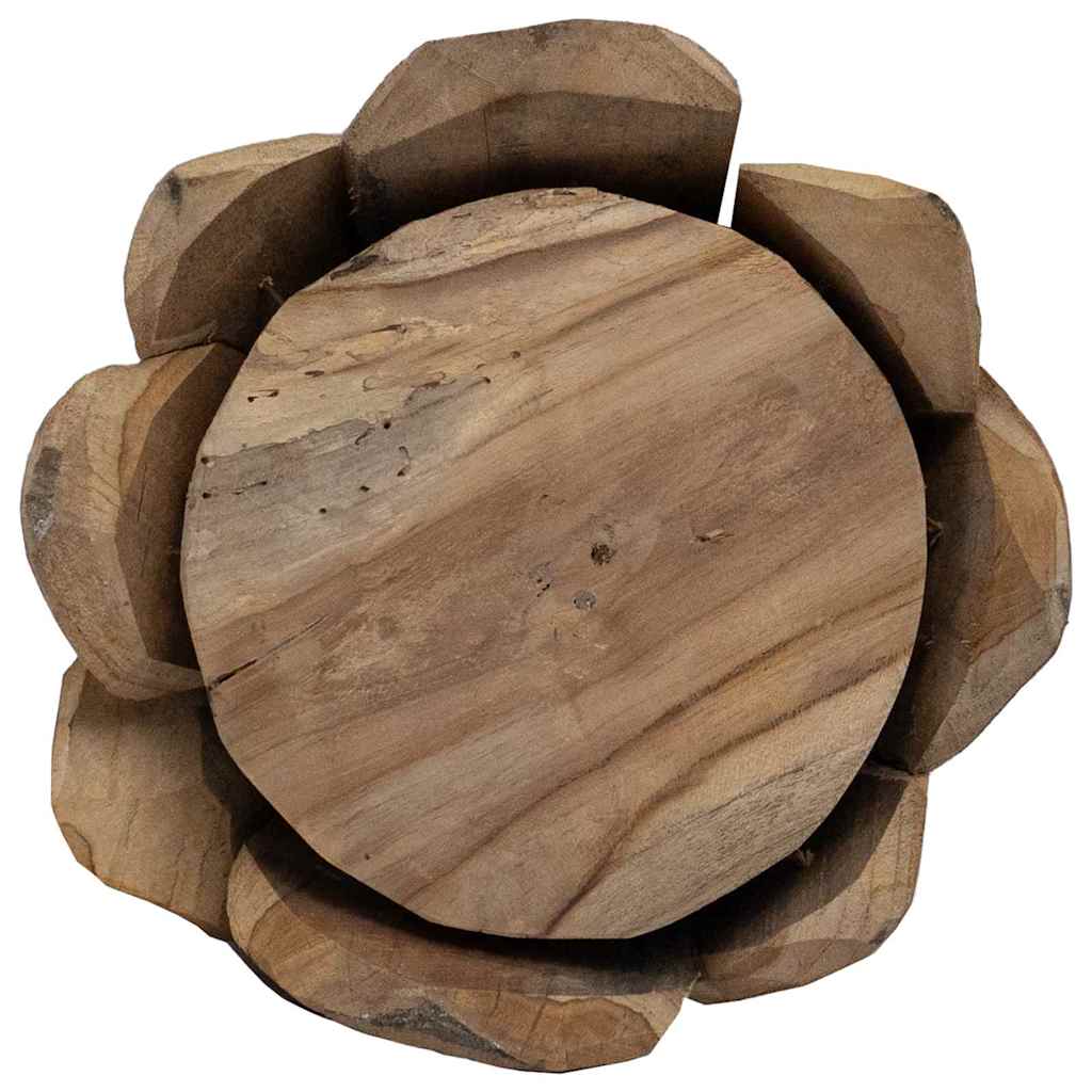 vidaXL Choinka z podstawą Brązowy 111 cm Lite drewno tekowe