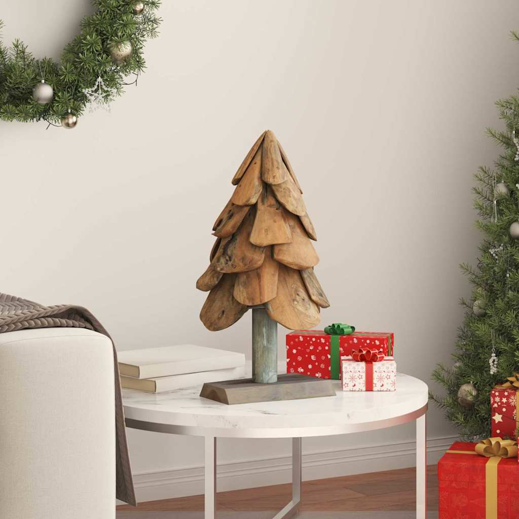 vidaXL Choinka z podstawą Brązowy 61 cm Lite drewno tekowe