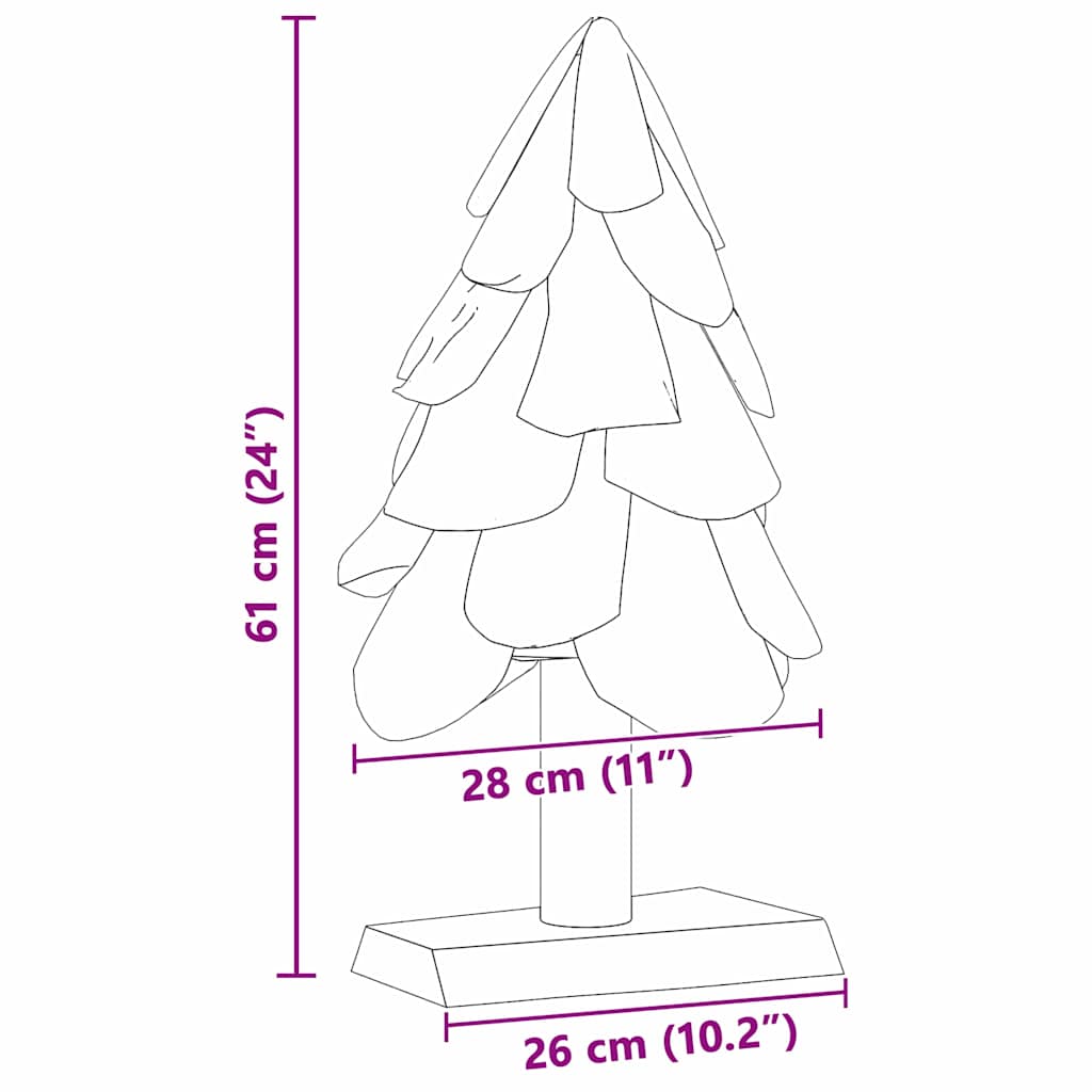 vidaXL Choinka z podstawą Brązowy 61 cm Lite drewno tekowe