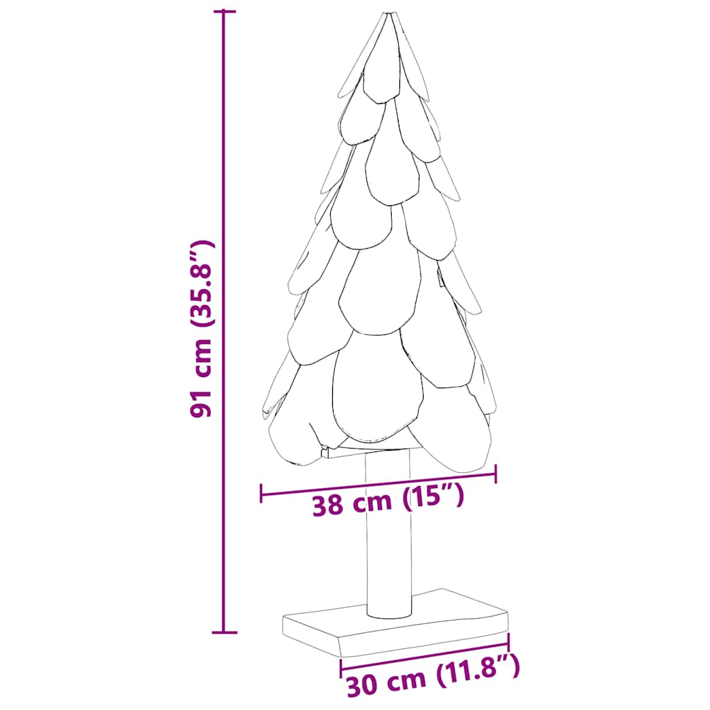 vidaXL Choinka z podstawą Brązowy 91 cm Lite drewno tekowe