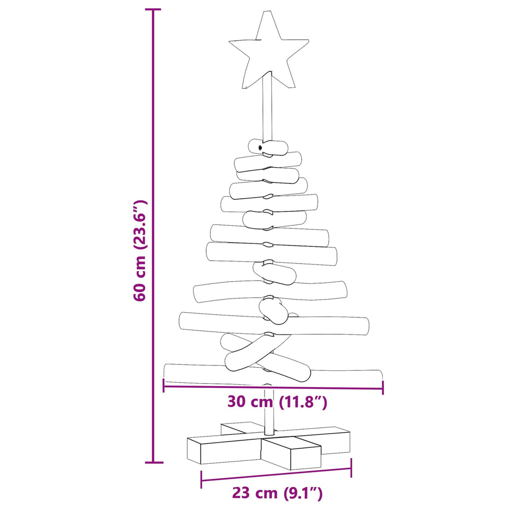 vidaXL Choinka z podstawą Brązowy 60 cm Lite drewno tekowe