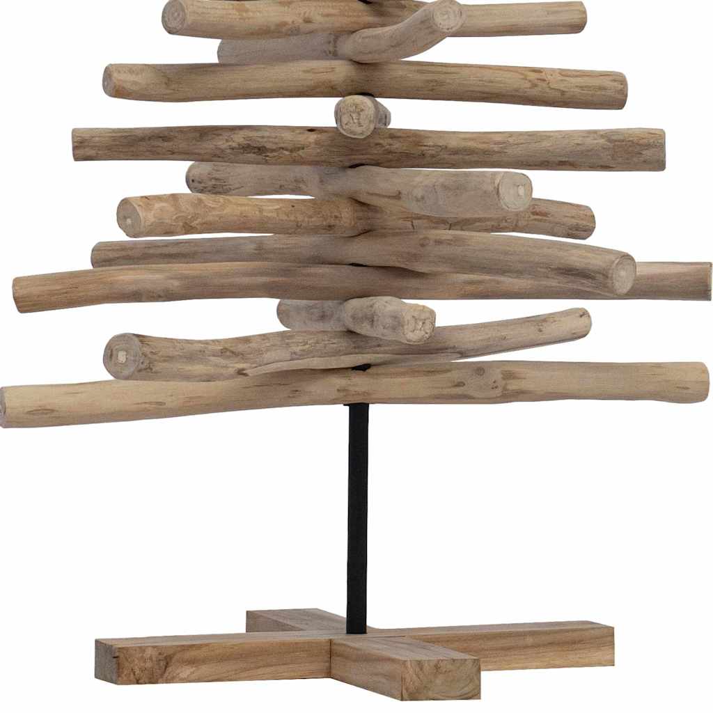 vidaXL Choinka z podstawą Brązowy 120 cm Lite drewno tekowe