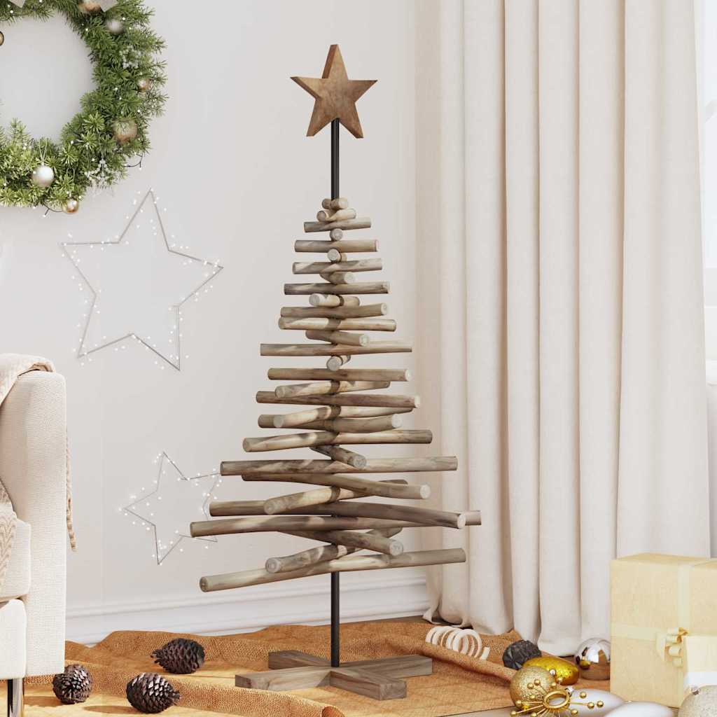 vidaXL Choinka z podstawą Brązowy 120 cm Lite drewno tekowe