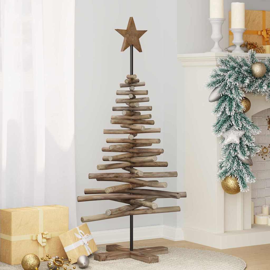 vidaXL Choinka z podstawą Brązowy 120 cm Lite drewno tekowe