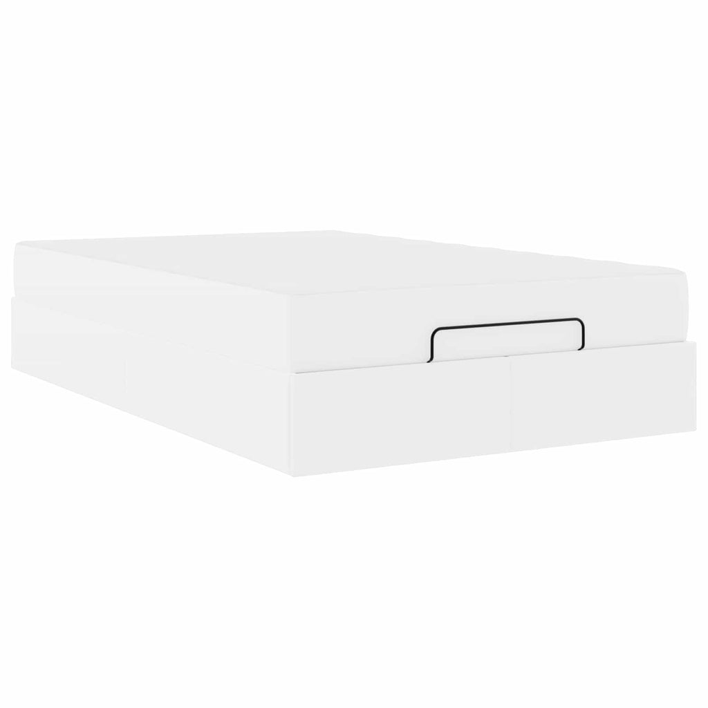 vidaXL Rama łóżka z materacem Inny 2 szt. Biały PVC