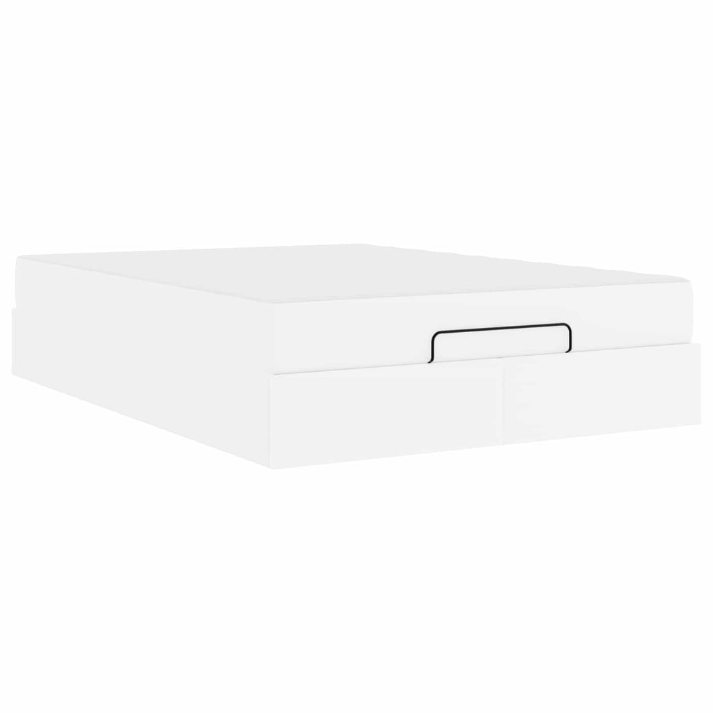 vidaXL Rama łóżka z materacem Inny 2 szt. Biały PVC