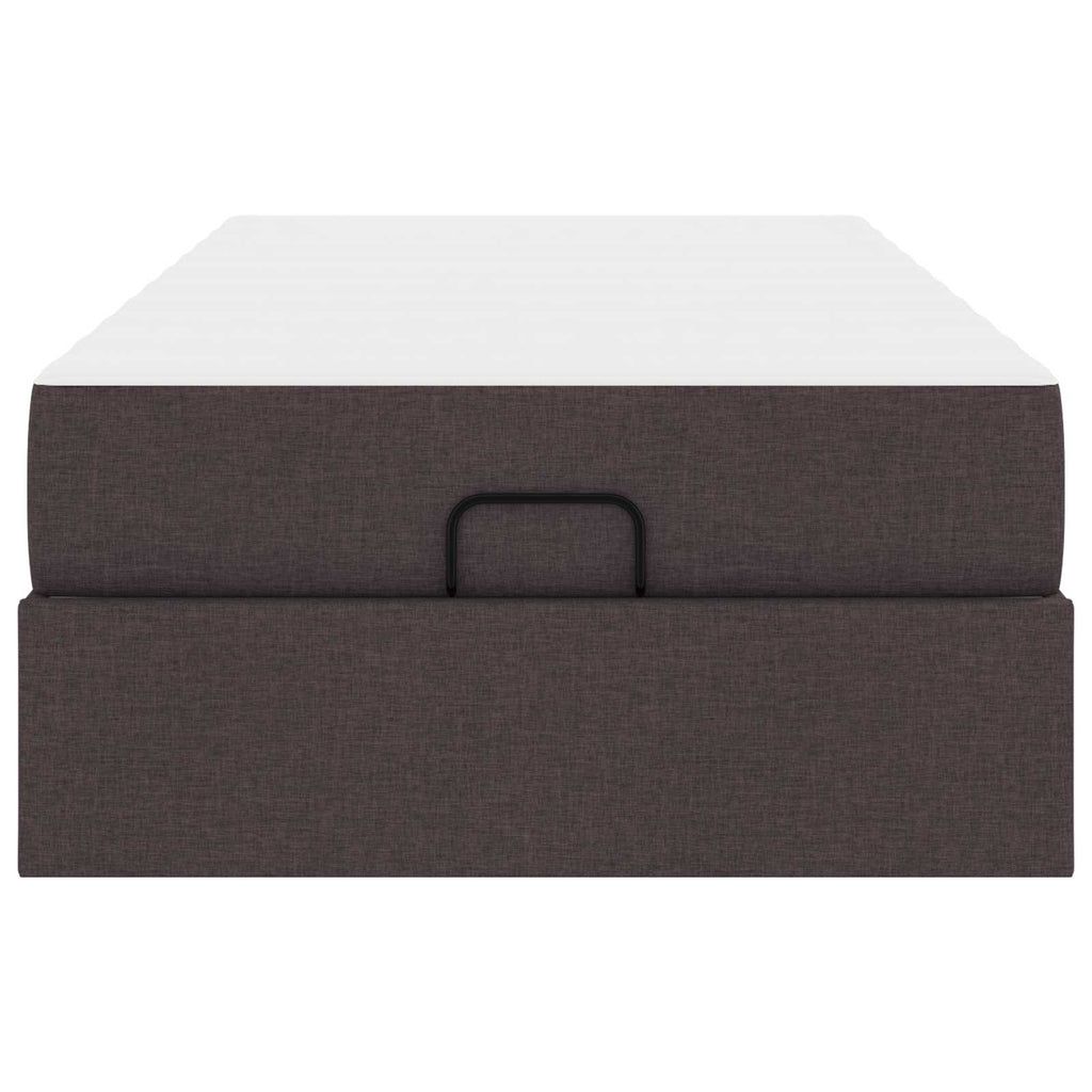 vidaXL Rama łóżka z materacem 2 pcs Brązowy tkanina
