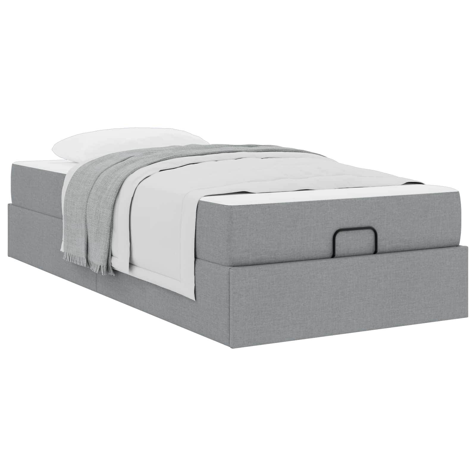 vidaXL Rama łóżka z materacem 2 pcs Jasnoszary tkanina