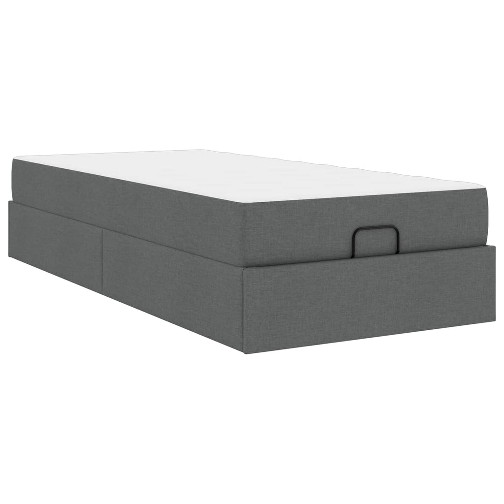 vidaXL Rama łóżka z materacem 2 pcs Przygaszony Szary tkanina