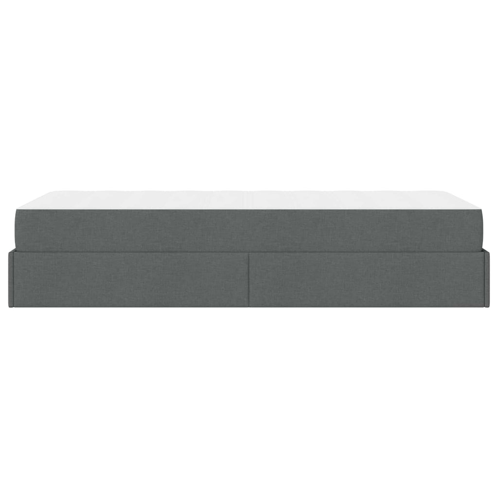 vidaXL Rama łóżka z materacem 2 pcs Przygaszony Szary tkanina