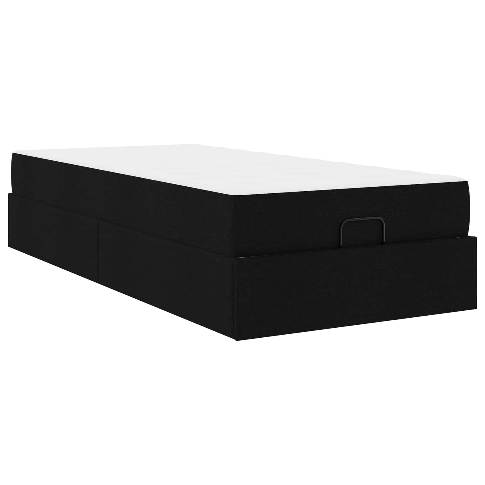 vidaXL Rama łóżka z materacem 2 pcs Czarny tkanina