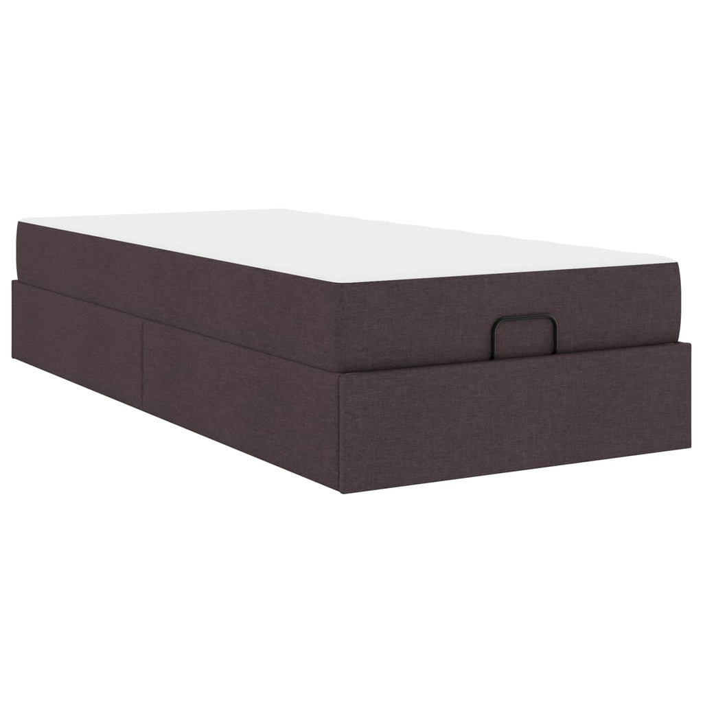 vidaXL Rama łóżka z materacem 2 pcs Brązowy tkanina