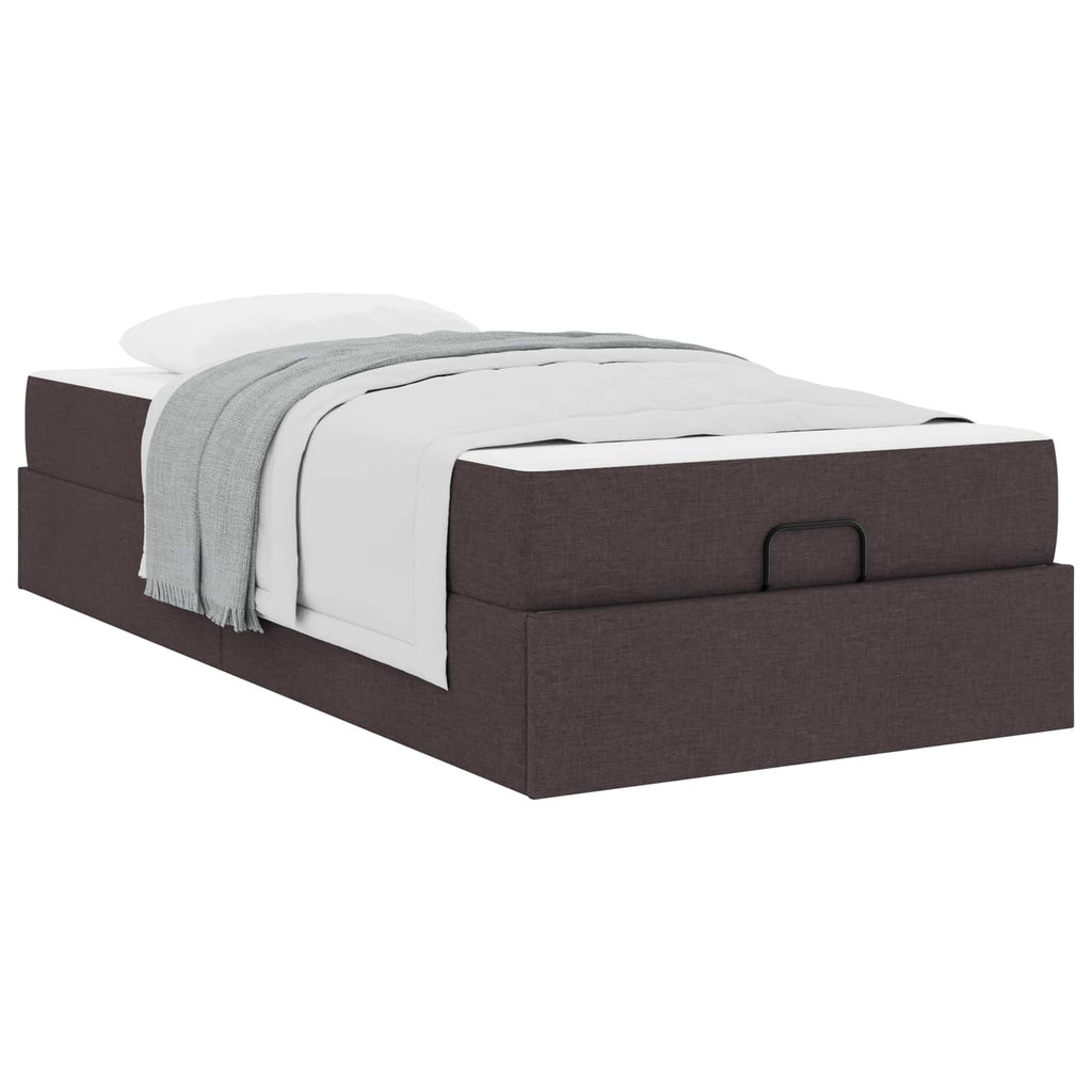 vidaXL Rama łóżka z materacem 2 pcs Brązowy tkanina