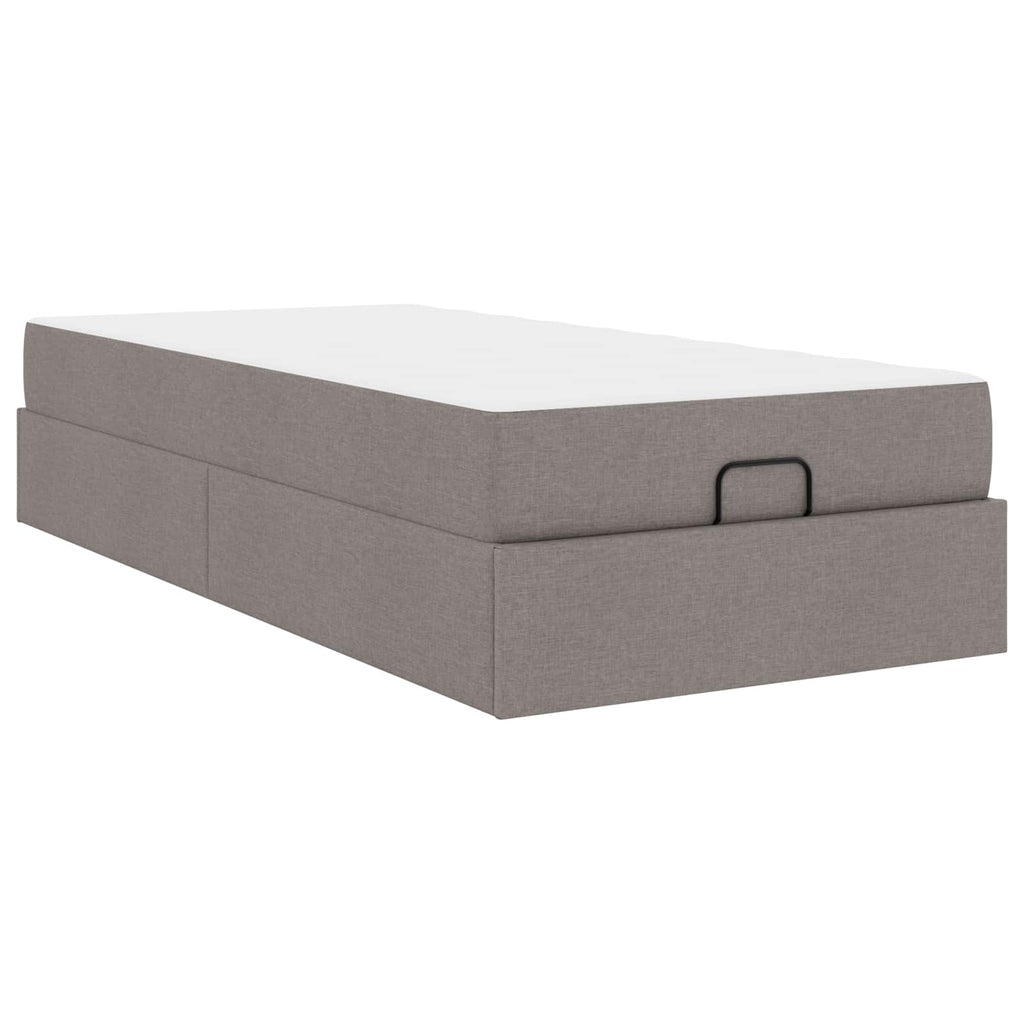 vidaXL Rama łóżka z materacem 2 pcs Ciemnoszary tkanina